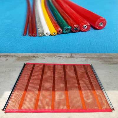Polyurethane Coated Steel Wire Rope Screen Mesh 26mm x 1900mm x 1390mm for High Wear Resistance in Quarry Screening