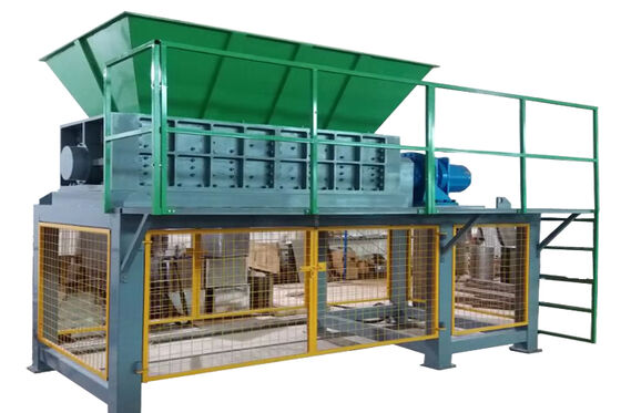 Industrial Double Shaft Shredder 60kW for Plastic Drums Recycling